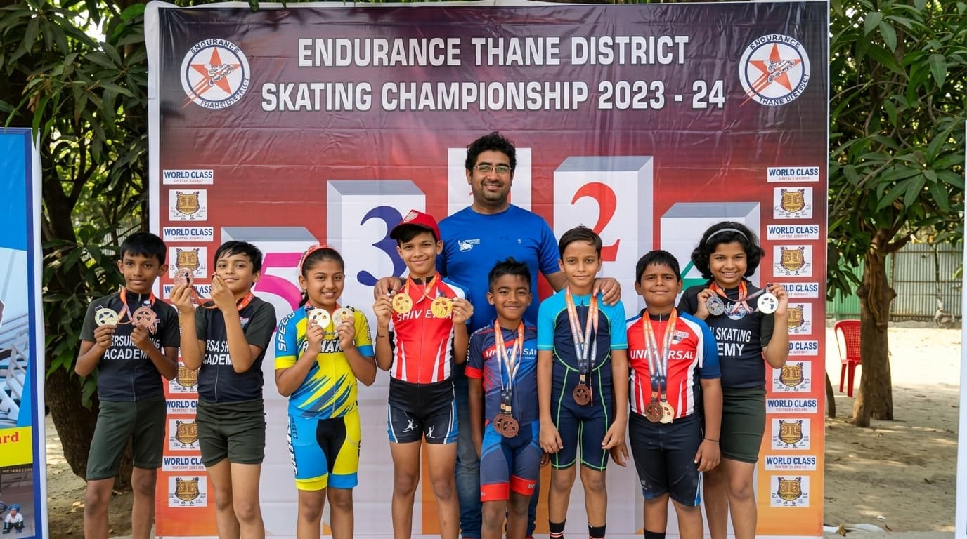 Universal Skating Academy Thane District Skating Championship Podium Medalists